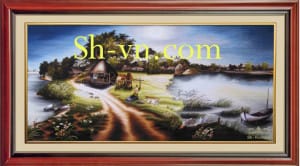 乡村风景画手工刺绣＝可愛的故鄉　2467＝SHVN 2167 - 95cm x 140cm